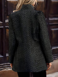 Girlfairy Open Front Textured Blazer, Elegant Long Sleeve Blazer For Office & Work, Women's Clothing