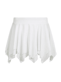 Girlfairy Solid Color Asymmetric Mini Skirt