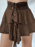 Girlfairy Vintage Lace High Waist Mini Skirts