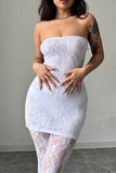 Girlfairy 2024 Fashion Woman Elegant SetLace Sleeveless Dress Leggings Two-piece Set